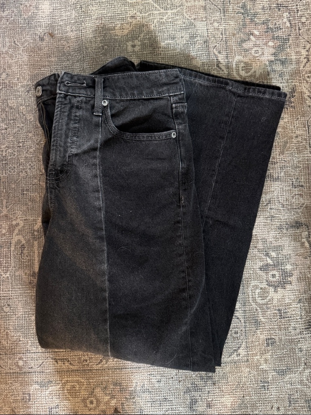 Old Navy Two Tone Black Wide Leg Jeans